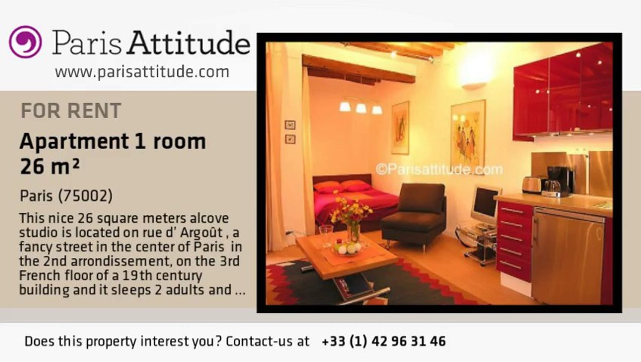 Alcove Studio Apartment for rent - Montorgueil, Paris - Ref. 977