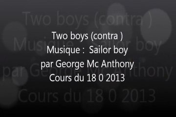 Two boys (contra) line dance