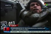 Marcha de mapuches fue reprimida por los carabineros en Chile