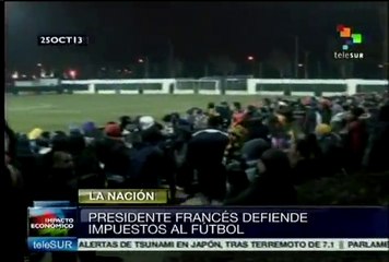 Hollande defiende impuesto a clubes de fútbol en Francia