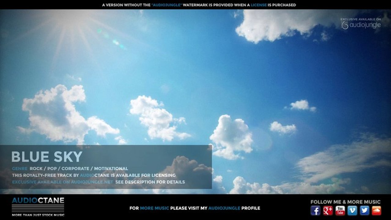 Light and Optimistic Pop Rock "Blue Sky" - Royalty-Free -