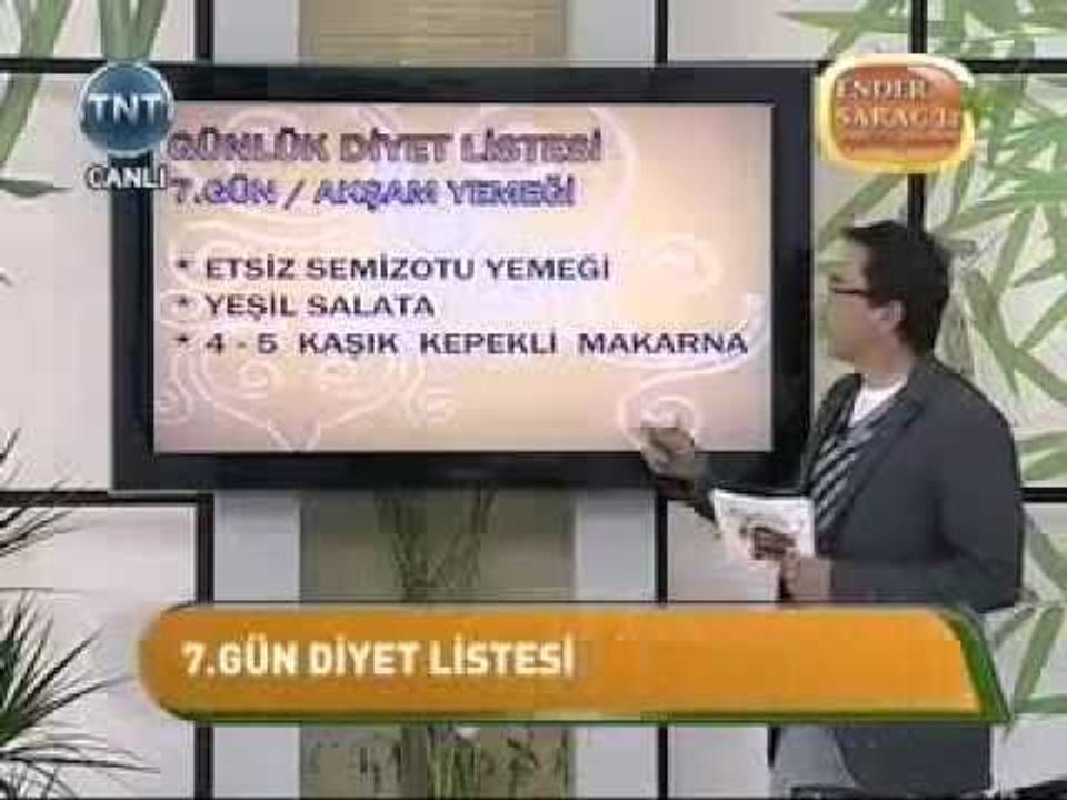 ender saraç zayıflama diyetleri- ender saraç 1 haftalık zayıflama diyeti