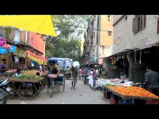 Vegetable market in Patel Nagar, Delhi