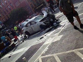 Car smashes into Manhattan bodega, at least 8 injured