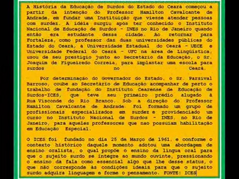 Historia do Instituto Cearense de Educação de Surdos -Ceará
