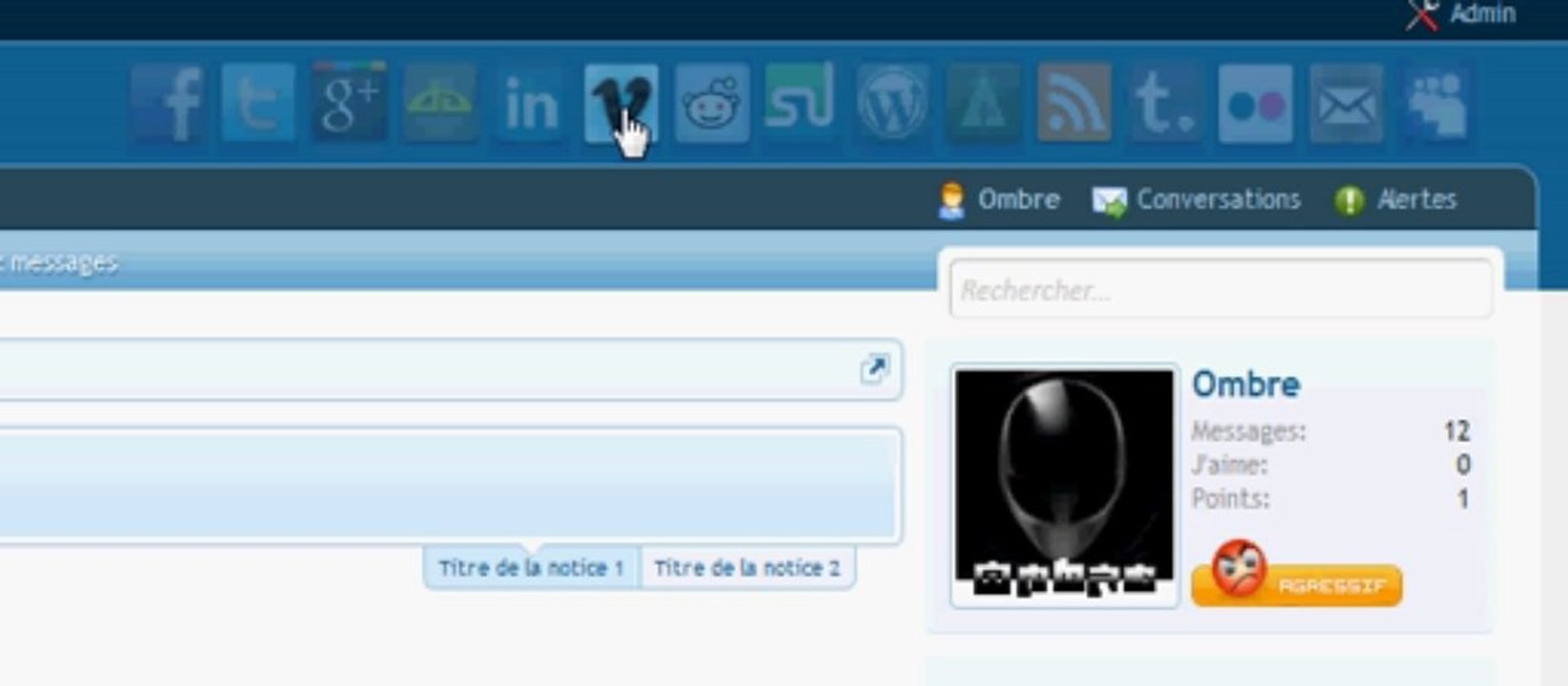 Réseaux sociaux for Xenforo by Ombre