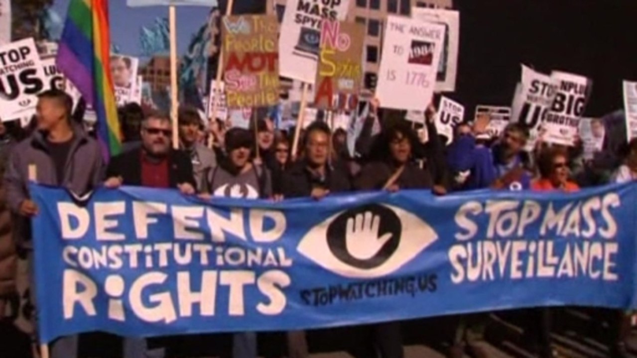 Hundreds march in Washington against NSA spying