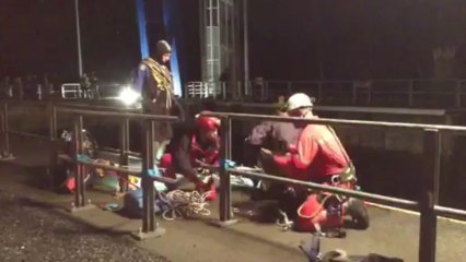 Tournai/Antoing: exercice pompier à l'écluse de Maubray (02)