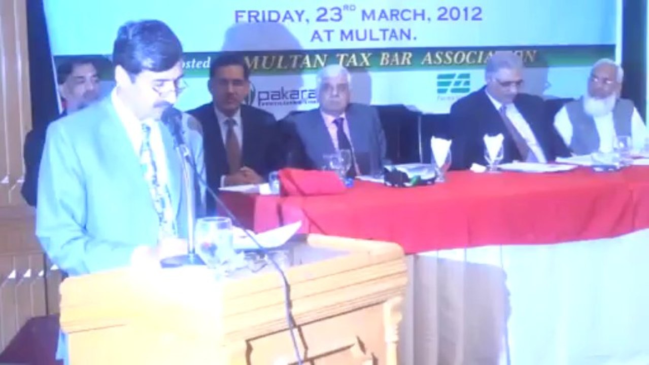 Speech by Chief Commissioner RTO Bahawalpur in Pre Budget Seminar