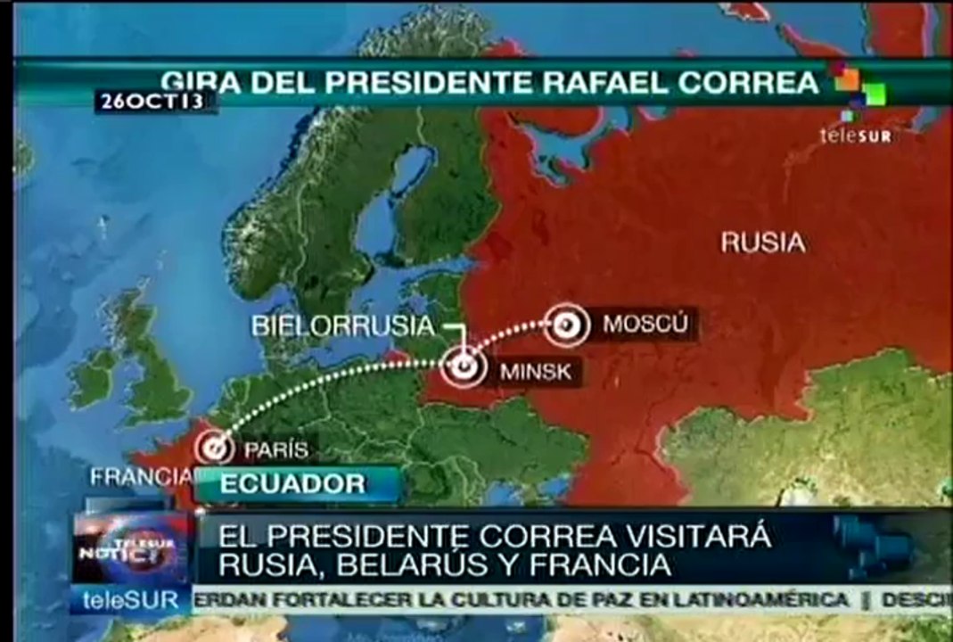 Visita Rafael Correa Rusia, Belarús y Francia para estrechar lazos