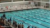 Dolphin man wins swimming race underwater