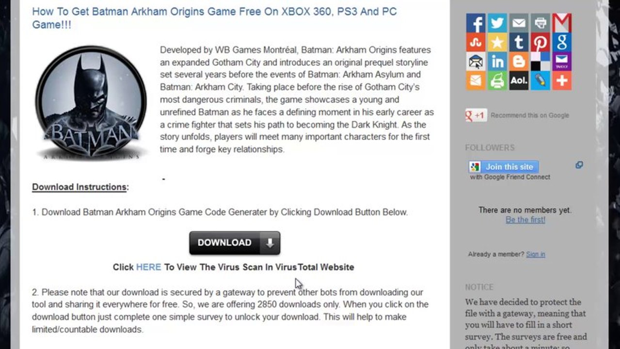 Batman Arkham Origins Crack Leaked - Free Download - Xbox 360 - PS3 - PC