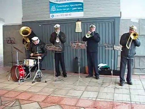 Russian Sailors Band in St. Petersburg harbor