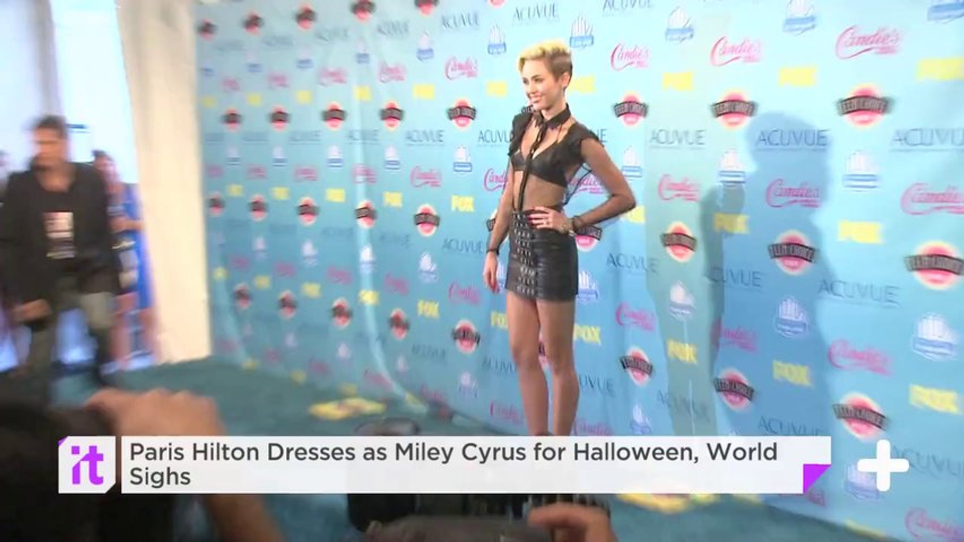 Paris Hilton Dresses As Miley Cyrus For Halloween, World Sighs