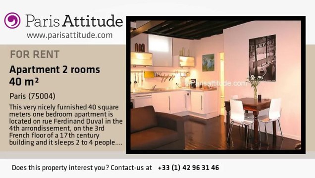 1 Bedroom Apartment for rent - St Paul, Paris - Ref. 761