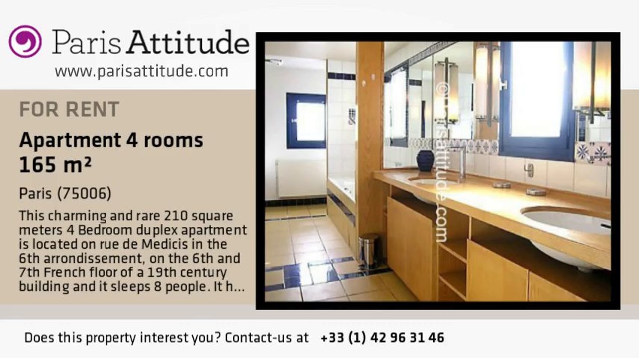 3 Bedroom Duplex for rent - Jardin du Luxembourg, Paris - Ref. 3983