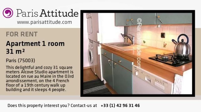 Alcove Studio Apartment for rent - Arts et Métier, Paris - Ref. 3170