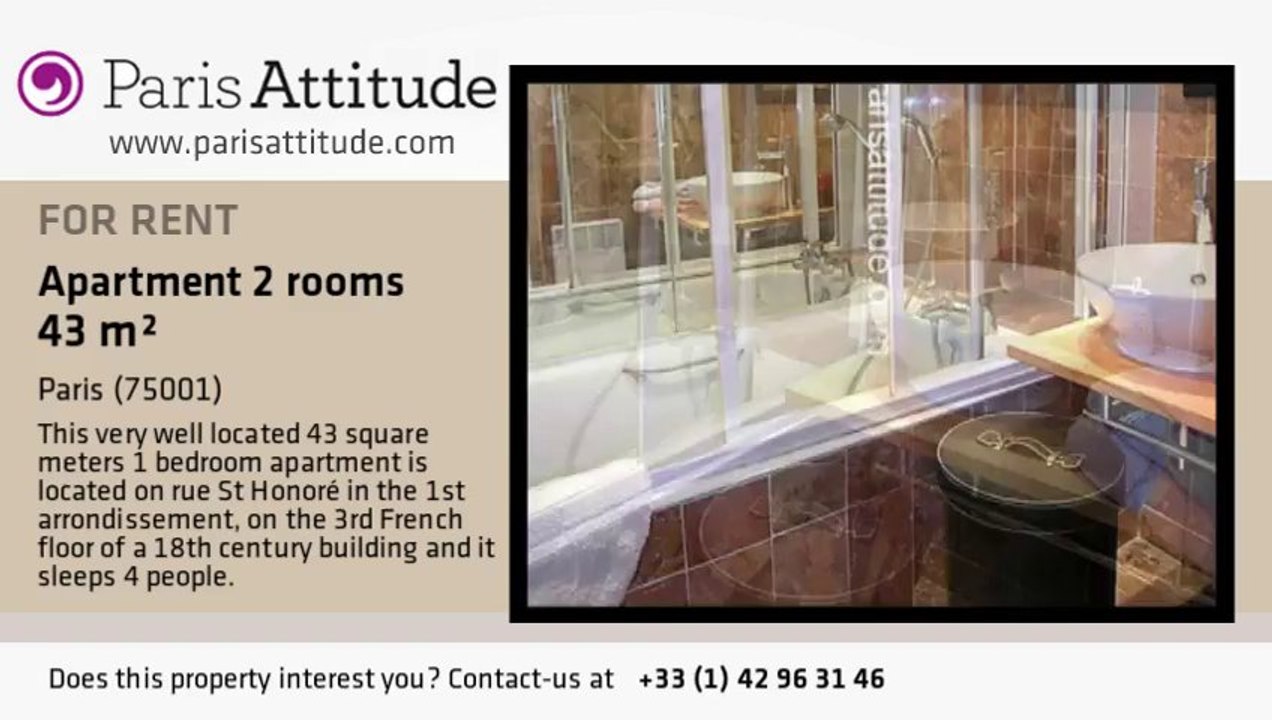 1 Bedroom Apartment for rent - Palais Royal, Paris - Ref. 1540