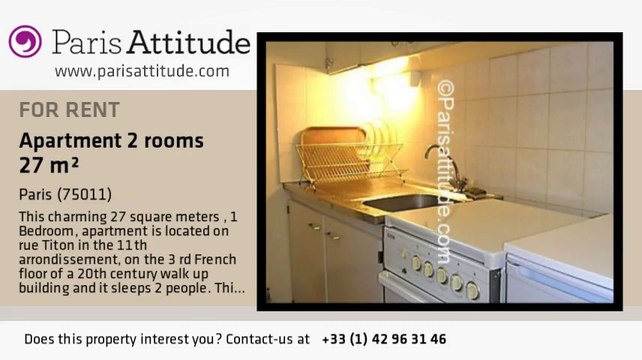 1 Bedroom Apartment for rent - Charonne, Paris - Ref. 7515