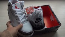 Air Jordan 3  Retro'88 White Fire Red-  Cement Grey-Black