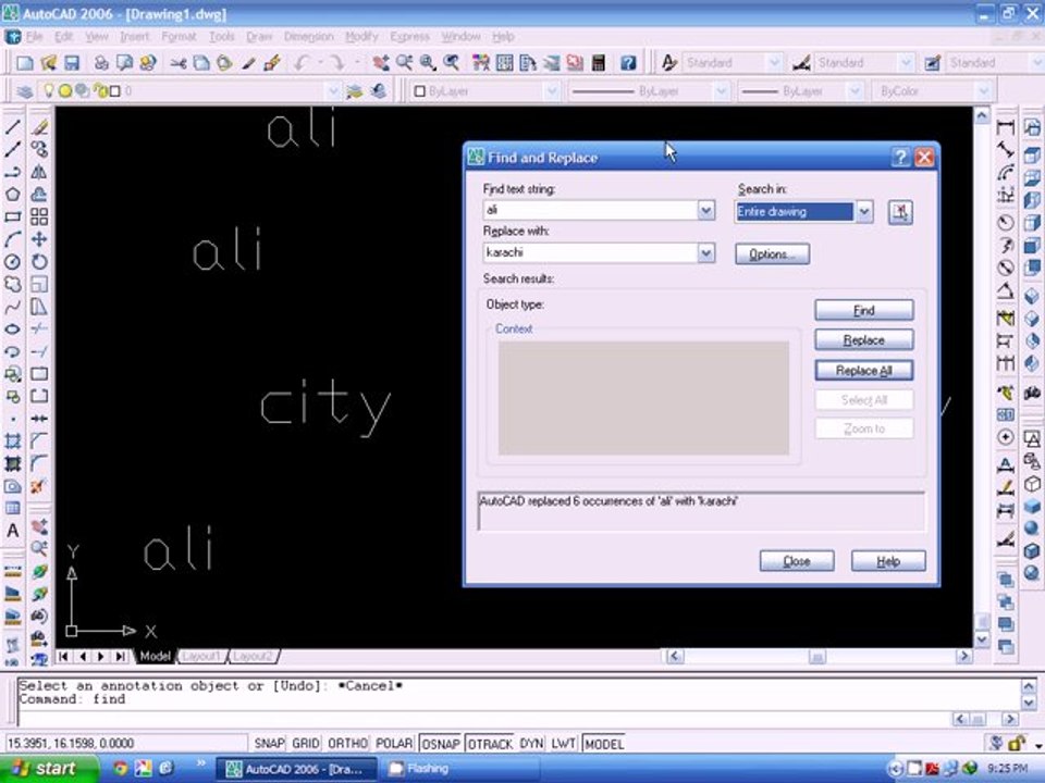 Autodesk - Auto CAD 2006/2008 - Command - Find - Urdu / Hindi 