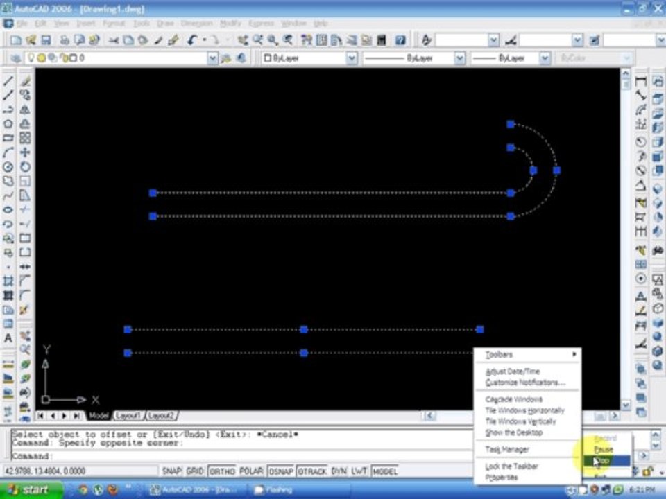 Autodesk - Auto CAD 2006/2008 - Command - Offset (O) - Urdu / Hindi 