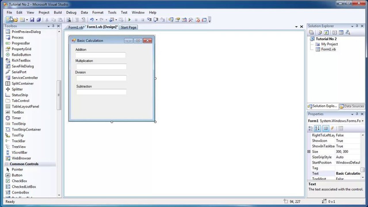 Basic Calculation to Visual Basic 2008 - 2010