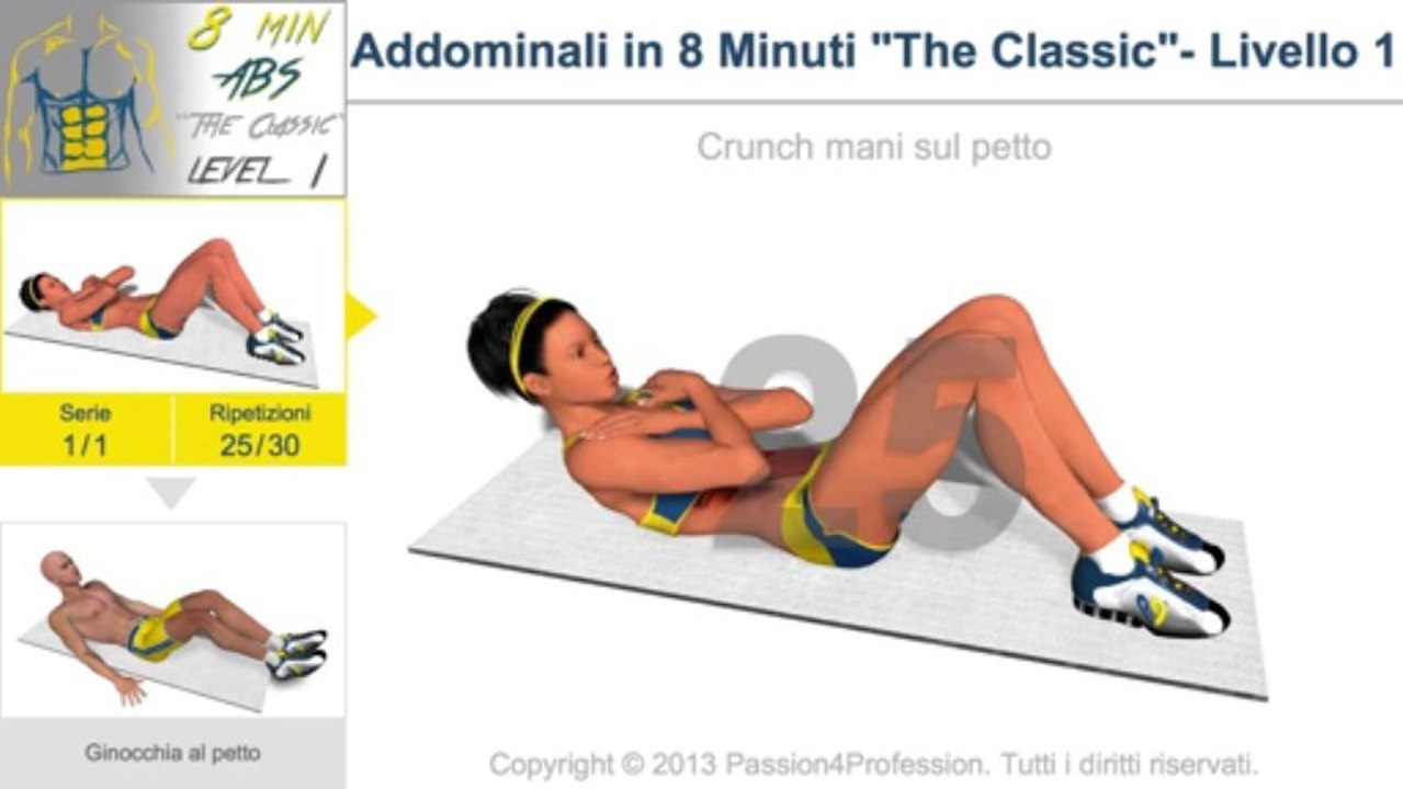 Addominali in 8 minuti - Livello 1