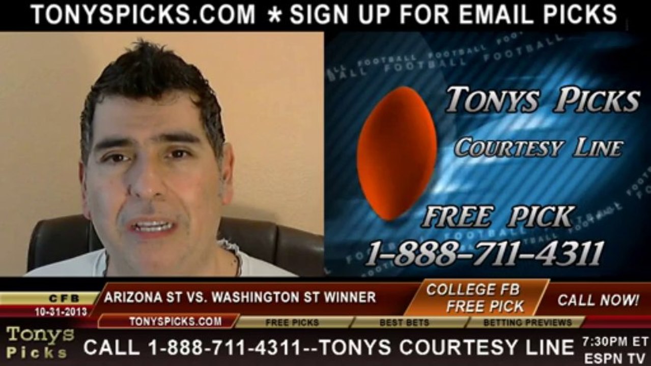 Washington St Cougars vs. Arizona St Sun Devils Pick Prediction NCAA College Football Odds Preview 10-31-2013
