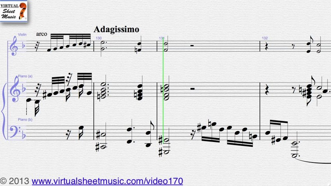 Johann Sebastian Bach, Toccata and Fugue in D minor for Violin and Piano sheet music - Video Score