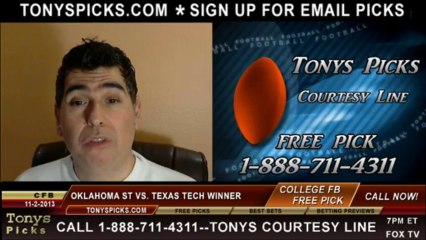 Texas Tech Red Raiders vs. Oklahoma St Cowboys Pick Prediction NCAA College Football Odds Preview 11-2-2013