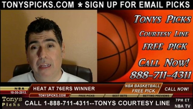 Philadelphia 76ers vs. Miami Heat Pick Prediction NBA Pro Basketball Odds Preview 10-30-2013