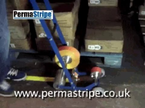 PermaStripe Line Marking Applicator Setup and PermaStripe Aisle Marking Demonstration