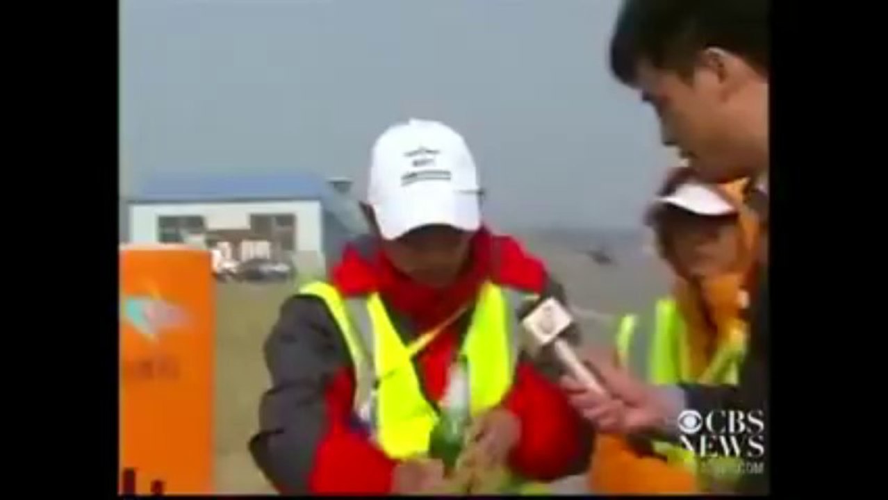 Helicopter opens beer bottle
