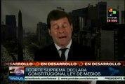 Corte Suprema declara constitucional Ley de Medios en Argentina
