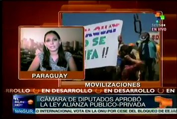 Ola de protestas dejó aprobación de ley privatizadora en Paraguay