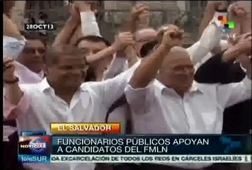 Funcionarios públicos de El Salvador apoyan a candidatos del FMLN