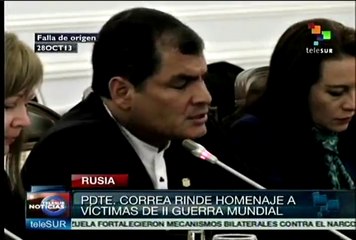 Rafael Correa llega a San Petersburgo
