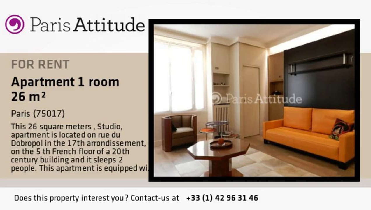 Studio Apartment for rent - Porte Maillot/Palais des Congrès, Paris - Ref. 8814