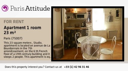 Studio Apartment for rent - Tour Eiffel, Paris - Ref. 8668
