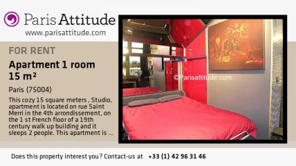 Studio Apartment for rent - Centre George Pompidou, Paris - Ref. 6042