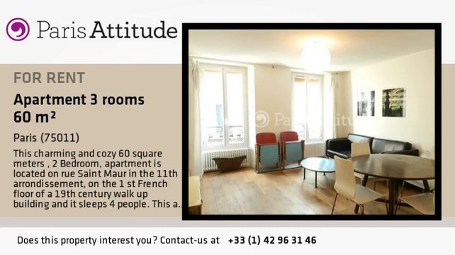 2 Bedroom Apartment for rent - Belleville, Paris - Ref. 8556