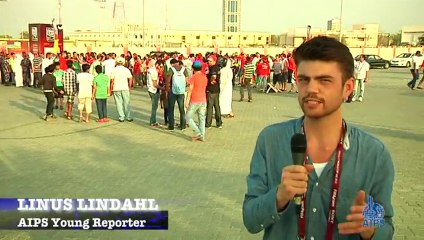 FIFA U-17 World Cup UAE 2013 - Morocco supporters celebrate the team despite the defat against Cote d'Ivoire