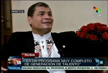 Putin y Correa se reúnen para impulsar la cooperación bilateral