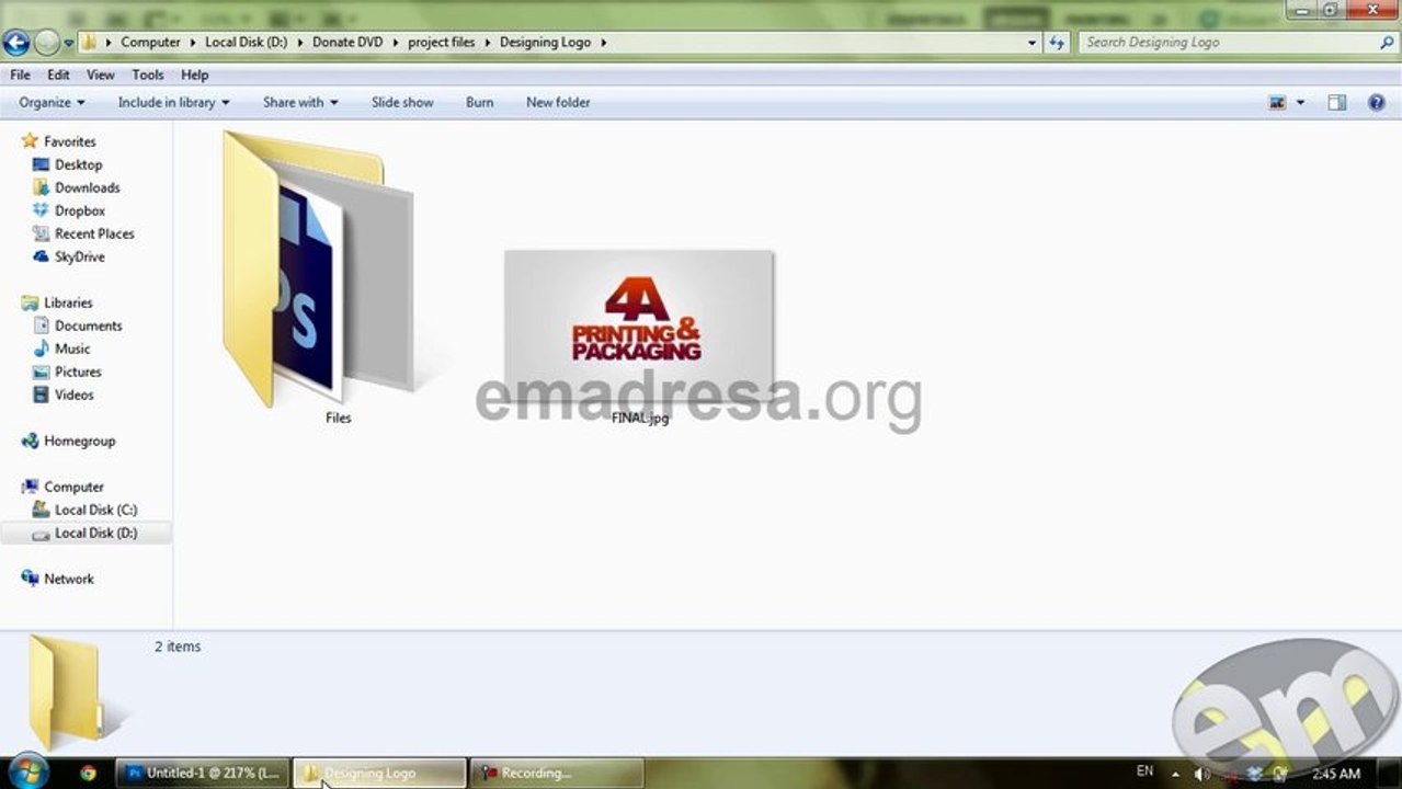 logo Designing in Photoshop Urdu Tutorial, emadresa.com