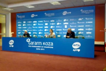 Alize Corgnet after the match with Simona Halep on Tour of Champions