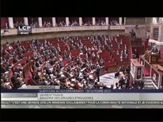 Laurent Fabius à l'Assemblée Nationale le 30/10/2013