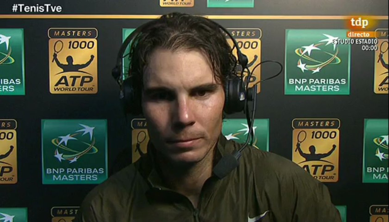 Rafael Nadal Interview for RTVE after his win over Granollers / R2 Masters Paris 2013 (in Spanish)