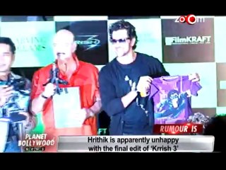 Krrish 3 - Hrithik Roshan is unhappy with the final edit of the movie