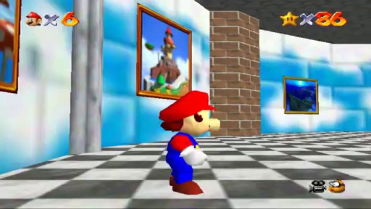 Super Mario 64 - Trop haute montagne - Etoile 6 : Canon vers le champignon